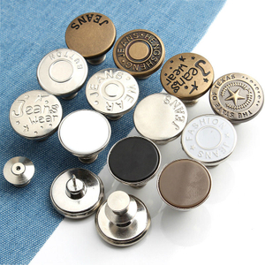Perna in metallo regolabile istantaneamente con logo personalizzato da 17 mm rimovibile senza cuciture sui perni dei bottoni dei jeans dei pantaloni