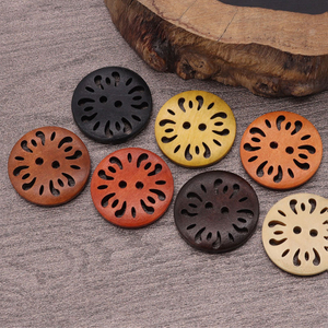 Bottone rotondo in legno naturale naturale a 2 fori vintage vuoto al laser per abbigliamento