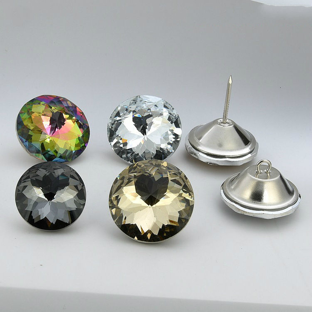Bottoni in cristallo con strass per decorazione diamante trasparente all'ingrosso per divano
