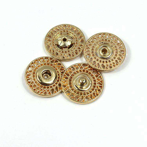 22mm 금 아연 합금 금속 2부분 바느질 중공 스냅 패스너 버튼