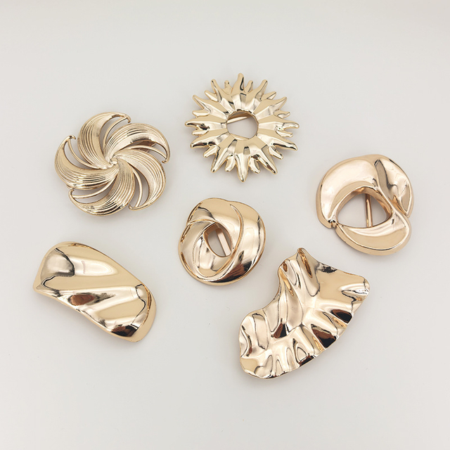 Conectores de hebillas de sujetador de decoraci&oacute;n de moda de Metal dorado de forma Irregular para accesorios de traje de ba&ntilde;o de Bikini