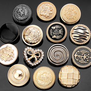 고급 금속 레트로 오버 코트 유니폼 루프 금속 정강이 코트 용 버튼