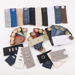Accesorios para pantalones, extensi&oacute;n de cintura de cuero Pu de tela met&aacute;lica, sin costura, extensor de botones ajustable para pantalones vaqueros