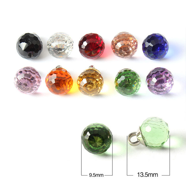 Accesorios de prendas 9.5 mm Fashion Fancy coser coloridos botones de vástago de vidrio de metal para camisa