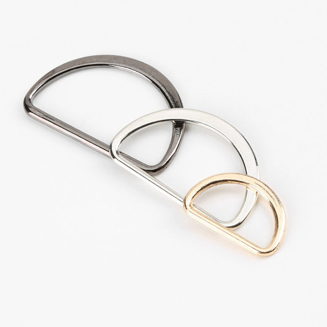 Fivela semi circular lisa liga de zinco personalizada dos an&eacute;is-D do metal do tamanho da cor