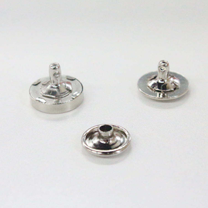 Aimant m&eacute;tallique personnalis&eacute; en gros, Double rivet, 4 pi&egrave;ces, bouton-pression magn&eacute;tique
