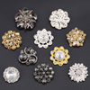 Bot&atilde;o de cristal de pedras preciosas de strass de metal de luxo personalizado para roupas