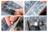 N&auml;hen Sie zwei Teile an. Niedlicher Taillenstraffer-Taillenknopf f&uuml;r lockere Jeanshosen