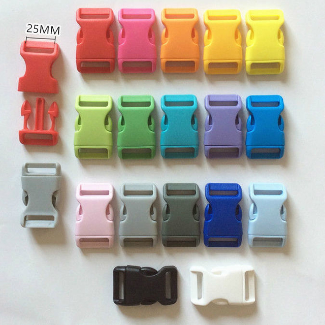 Tamaño de color personalizado colorido de liberación rápida hebilla de plástico ajustable hebillas de liberación de plástico para bolso