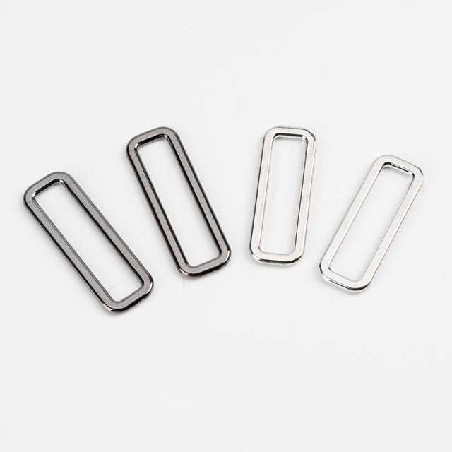 حقيبة الملابس بندقية معدنية سبائك الزنك مربع مستطيل حلقة مشبك