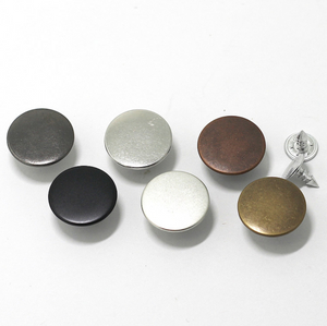 Aangepaste merk platte blanco metalen studs schacht messing knop voor herenjeans