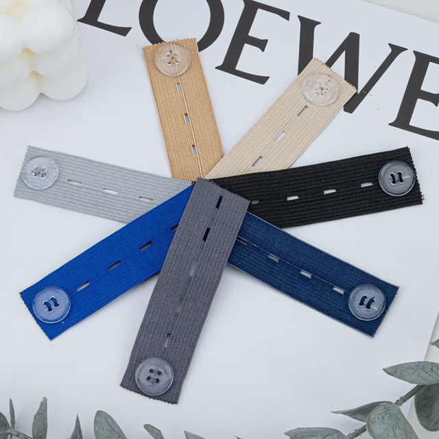 ملحقات بانت المعدنية النسيج PU الجلود الخصر تمتد لا خياطة أزرار جينز قابلة للتعديل