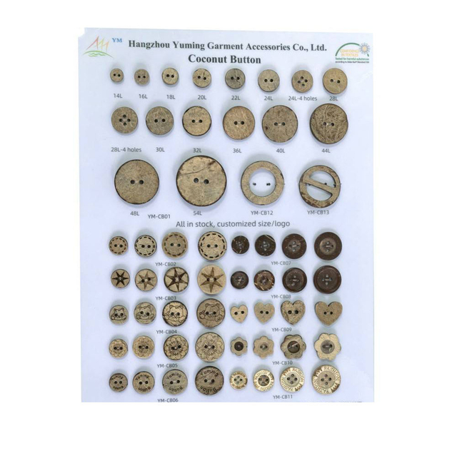 Bouton rond en noix de coco &eacute;cologique, 2 trous, 4 trous, livraison rapide, pour v&ecirc;tements