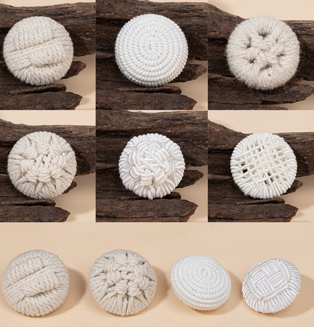 Acess&oacute;rios de vestu&aacute;rio artesanais decorativos de alta qualidade vintage corda enrolada bot&otilde;es de haste tran&ccedil;ada