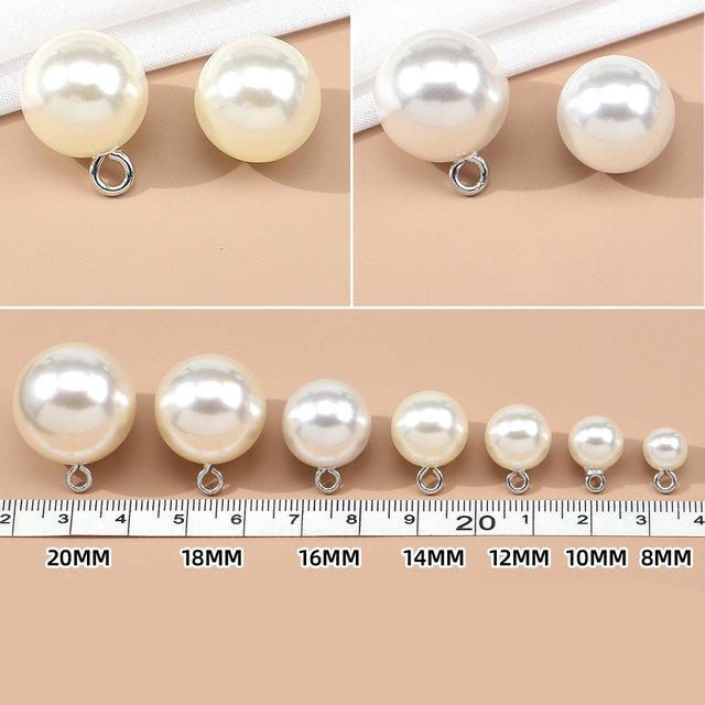 Cor personalizada estilo simples falso p&eacute;rola efeito c&uacute;pula forma bot&otilde;es de haste de p&eacute;rola de pl&aacute;stico para decora&ccedil;&atilde;o