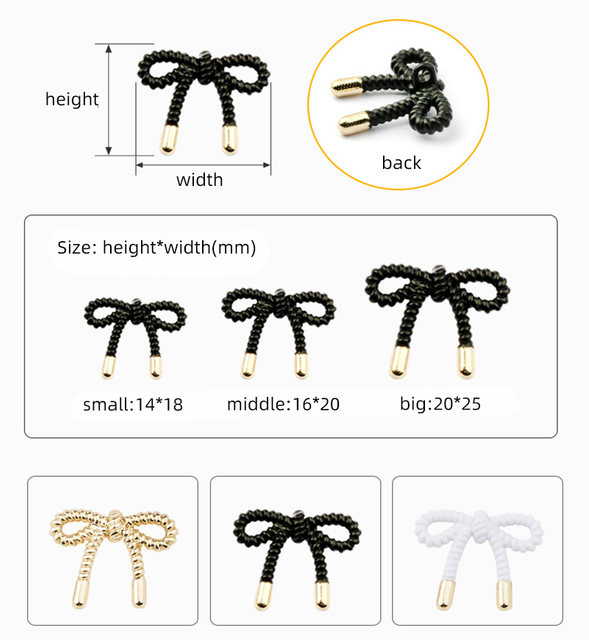 Nuevo Bot&oacute;n de v&aacute;stago de Metal decorativo con forma de lazo de aleaci&oacute;n de Zinc elegante de 18mm, 20mm y 25mm para ropa de mujer
